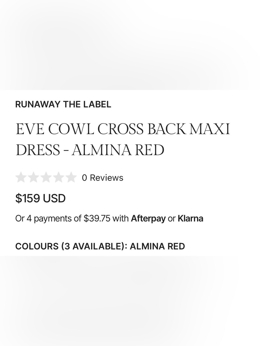 Runaway The Label Eve Cowl Cross Back Maxi Dress - Picture 3 of 6